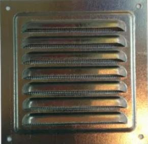Решетка вентиляционная 150х150 мм металл оцинкованный с сеткой, МВМ 150с