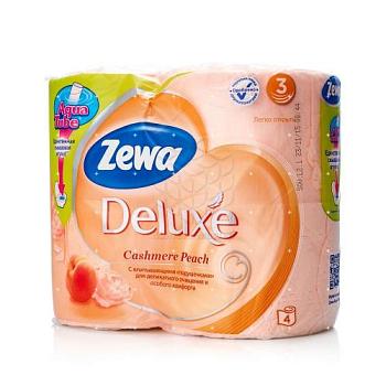 Бумага Туалетная Zewa Делюкс 3-х слойная 4 рул персик