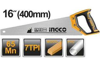 Ножовка по дереву 500 мм 7 TPI 3D заточка; INGCO,  HHAS08500
