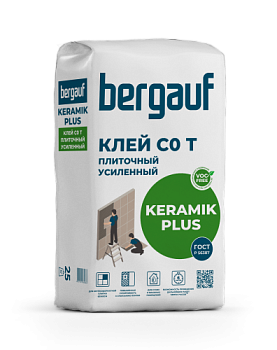 Клей усиленный для керамической плитки Keramik PLUS 25кг/56; Bergauf (Бергауф)