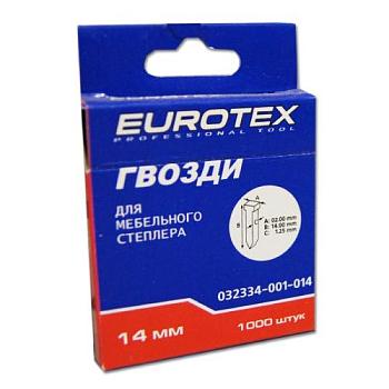 Гвозди для мебельного степлера 14 мм 1000 шт; EUROTEX, 032334-001-014