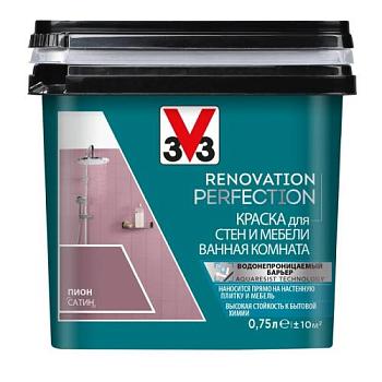 Краска для стен и мебели ванная комната RENOVATION PERFECTION-ПИОН 0,75 л