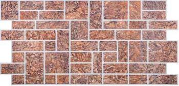 Панель ПВХ листовая Камень пиленый коричневый-9к 955х488х4 мм; Декокам