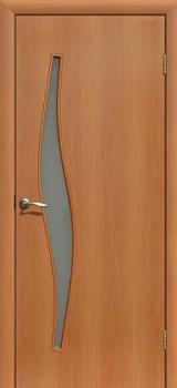 Полотно дверное Fly Doors Волна миланский орех ПО 700мм стекло матовое; Сибирь Профиль