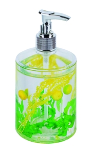 Дозатор для жидкого мыла настольный пластик гель прозрачно-зеленый