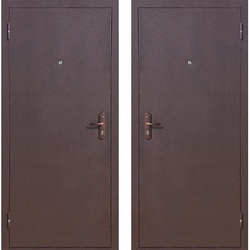 Дверь металлическая ПРОРАБ 960х2050мм R 1,2мм антик медь металл/металл