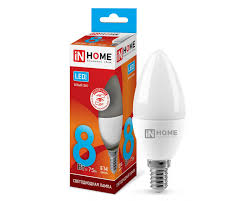 Лампа светодиодная LED СВЕЧА VC 8Вт 230В Е14 4000К 600Лм; IN HOME, 4690612020433