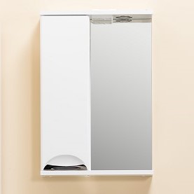 Зеркало-шкаф для ванной комнаты Eleganse 50 правое белый; AQUA DE MARCO