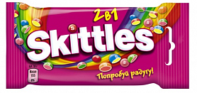 Конфеты жевательные Skittles в глазури 38 г 2в1