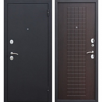 Дверь металлическая Гарда Муар 860х2050мм R 1,2 мм черный муар/венге