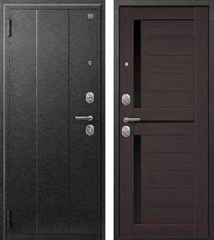Дверь металлическая A-01 860х2050мм L 1,0мм серый муар/темная лиственница