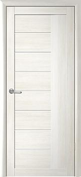 Полотно дверное Фрегат эко-шпон Марсель кипарис белый ДО 700мм стекло белое