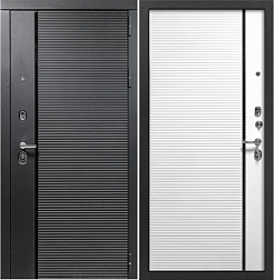 Дверь металлическая с терморазрывом  Румо 870х2050мм L черный муар/белый софт