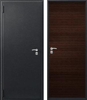 Дверь металлическая О10 860х2050мм L 0,8мм черный сатин/венге