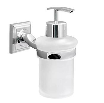 Дозатор для жидкого мыла подвесной стекло хром белый Pillar; 255-22