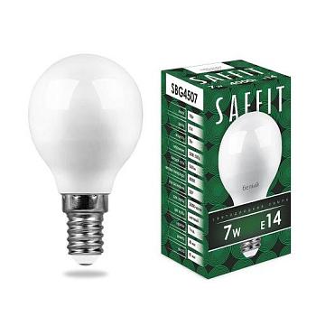 Лампа светодиодная SBG4507 7Вт 4000K 230В E14 G45; SAFFIT, 55035