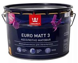 Краска В/Д для стен и потолков Euro Matt 3 глубокоматовая А 9 л; TIKKURILA