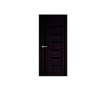 Полотно дверное Фрегат эко-шпон Мадрид темный кипарис 800мм стекло черное