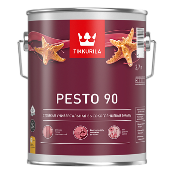 Эмаль универсальная Pesto 90 С в/глянцевая 2,7 л; TIKKURILA