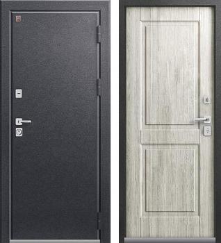 Дверь металлическая с терморазрывом Т-4 960х2050мм R 1,4мм черный муар/дуб полярный