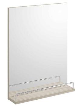Зеркало для ванной комнаты Smart 50 ясень, ЛДСП 50х65х16,5 см с полкой; Cersanit, B-LU-SMA