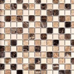 Мозаика каменная ELITE  коричн-беж микс 30,5х30,5см (чип 15х15х4мм)