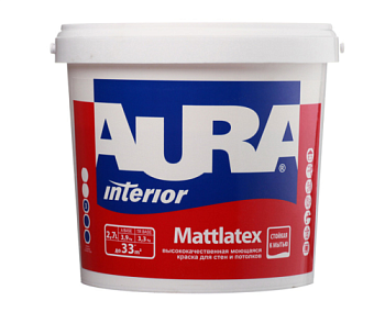 Краска в/д для стен и потолков моющаяся AURA MATTLATEX А 2,7л; Эскаро