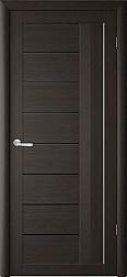 Полотно дверное Фрегат эко-шпон Марсель кипарис темный ДО 700мм стекло черное