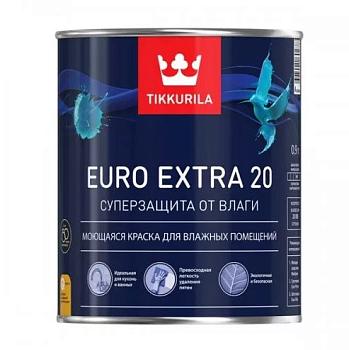Краска В/Д для кухни и ванной Prof Euro 20 полуматовая А 9 л; TIKKURILA