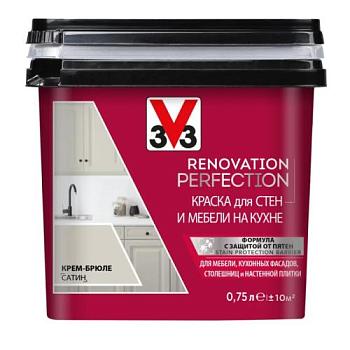 Краска для стен и мебели на кухне RENOVATION PERFECTION-КРЕМ-БРЮЛЕ 0,75 л