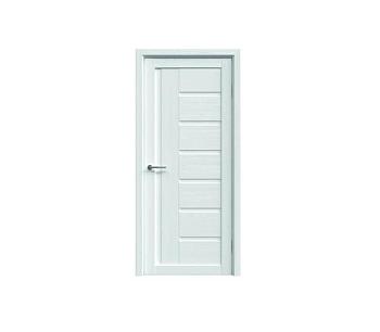 Полотно дверное Фрегат эко-шпон Мадрид белый кипарис 700мм стекло белое