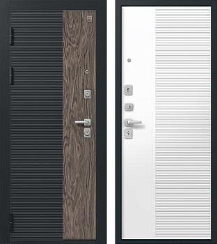 Дверь металлическая С-112 960х2050мм L 1,4мм черный муар/софт белый/софт ясень