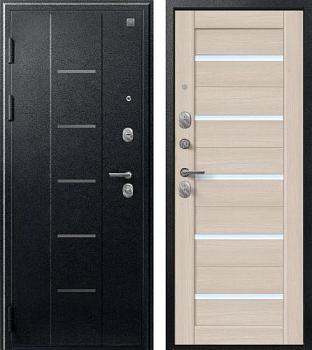 Дверь металлическая V05 960х2050мм L 1,0мм черный муар/лиственница светлая