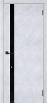 Полотно дверное Леском Тоскана-1 Бетон снежный 900мм стекло черное