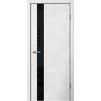 Полотно дверное 2005 эко-шпон бетон светлый черное стекло 900мм защелка магнитная+скрытая петля 2шт