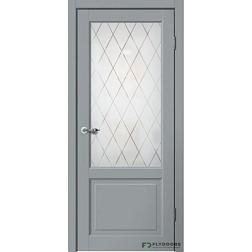 Полотно дверное Fly Doors CLASSIC С2 эмалит серый ПО 900мм; Сибирь Профиль