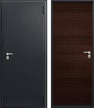 Дверь металлическая О10 860х2050мм R 0,8мм черный сатин/венге