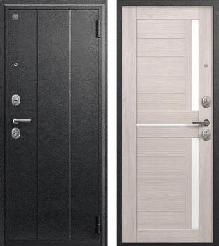 Дверь металлическая A-01 960х2050мм R 1,0мм серый муар/капучино