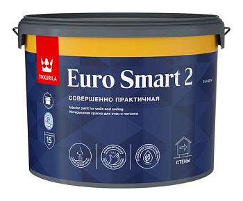 Краска В/Д для стен и потолков Euro Smart 2 глубокоматовая VVА 9 л; TIKKURILA