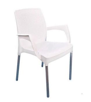 Кресло пластик Прованс белое макс нагрузка 106 кг; М6325