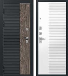 Дверь металлическая С-112 960х2050мм L 1,4мм черный муар/софт белый/софт ясень