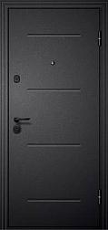 Дверь металлическая М 3 960х2050мм L черный шелк/царга/белый черное стекло