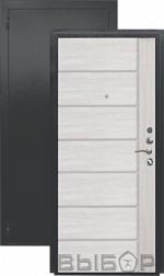 Дверь металлическая Выбор Мега 960х2050мм R 1,2 мм черный бархат/лиственница