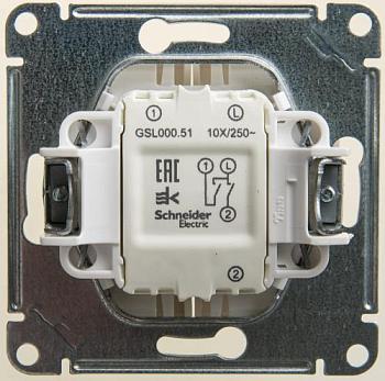 Выключатель 2-кл. с/у Glossa 10А IP20 10AX перламутр Schneider Electric, GSL000651