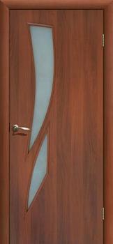 Полотно дверное Fly Doors Стрелиция итальянский орех ПО 800мм стекло матовое; Сибирь Профиль