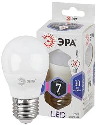 Лампа светодиодная STD P45 7Вт 6000К E27 шар; ЭРА, Б0031402