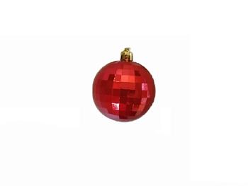 Украшение новогоднее на елку шар диско 1шт/6х6х6см красное; 82713