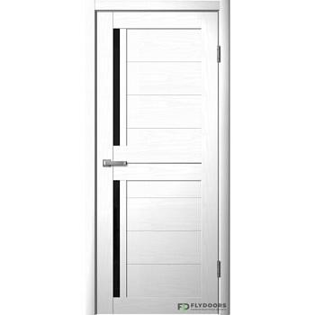 Полотно дверное Fly Doors La Stella эко-шпон 202 макиато черное стекло 900мм; Сибирь Профиль