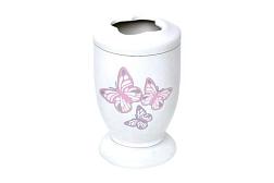 Подставка для зубных щеток настольная керамика белый бабочки Brushy; 860-06