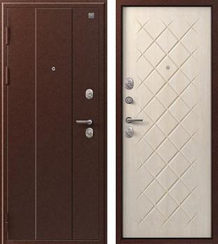 Дверь металлическая V02 860х2050мм L 1,0мм медный антик/седой дуб